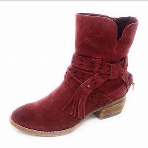 Brand New In Box Naughty Monkey Red Suede Boots